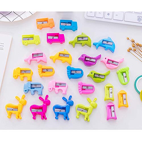 50 Pcs Bulk Pencil Sharpeners Cartoon Animal Shaped Small Pencil Sharpener