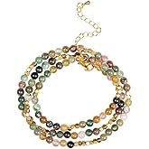 NUZUJX 4mm Mini Beads Natural Stone Adjustable Bracelet For Women, Energy Charm Jewelry, Birthday Gift