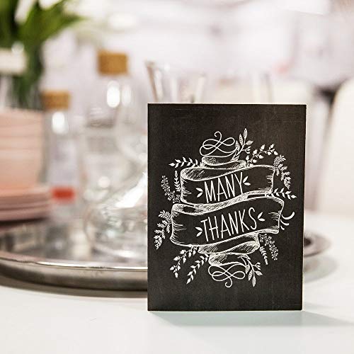 Black Retro Thank You Cards 36 Pack, Thank You Notes for Wedding, Baby Shower, Graduation, Work Anniversary, Teacher and Employee Appreciation, 6 Vintage Rustic Style, Include Envelopes & Sticker