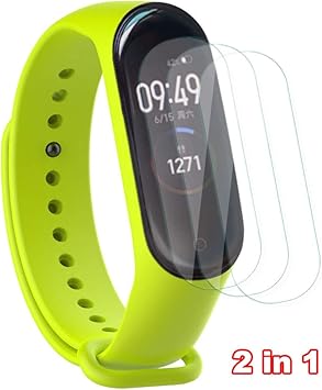 NOKOER Correas para Xiaomi Mi Band 4, [2 in 1] TPU Silicona La Correa + 3 Piezas Protector de Pantalla, [Resistente al Desgaste] [Transpirable] ...