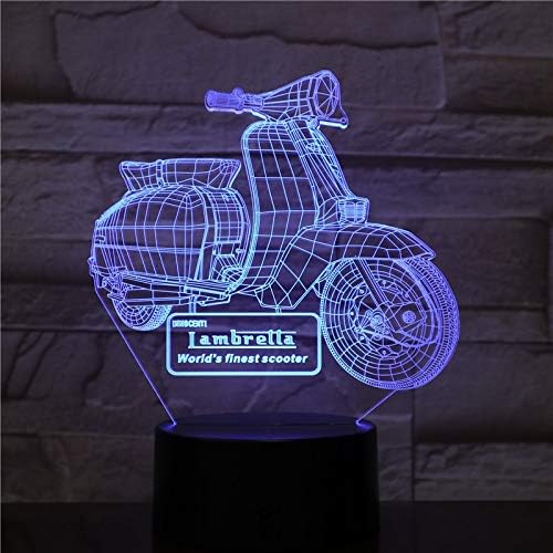Zhuhuimin Motorcycle Scooter 3D LED Night Lights RGB 7 Colors USB Touch