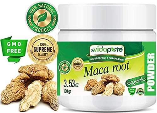 myVidaPure Organic MACA Root Powder. 100% Pure Natural RAW Gluten Free, Raw, Non-GMO. SUPERFOOD. for Health, Beauty and Dietary Supplement. 100 gr.