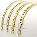 Mens 14kt Yellow Gold Plated Width 5 6 8 10mm Concave Cuban Link Chain Necklace (10mm 24")