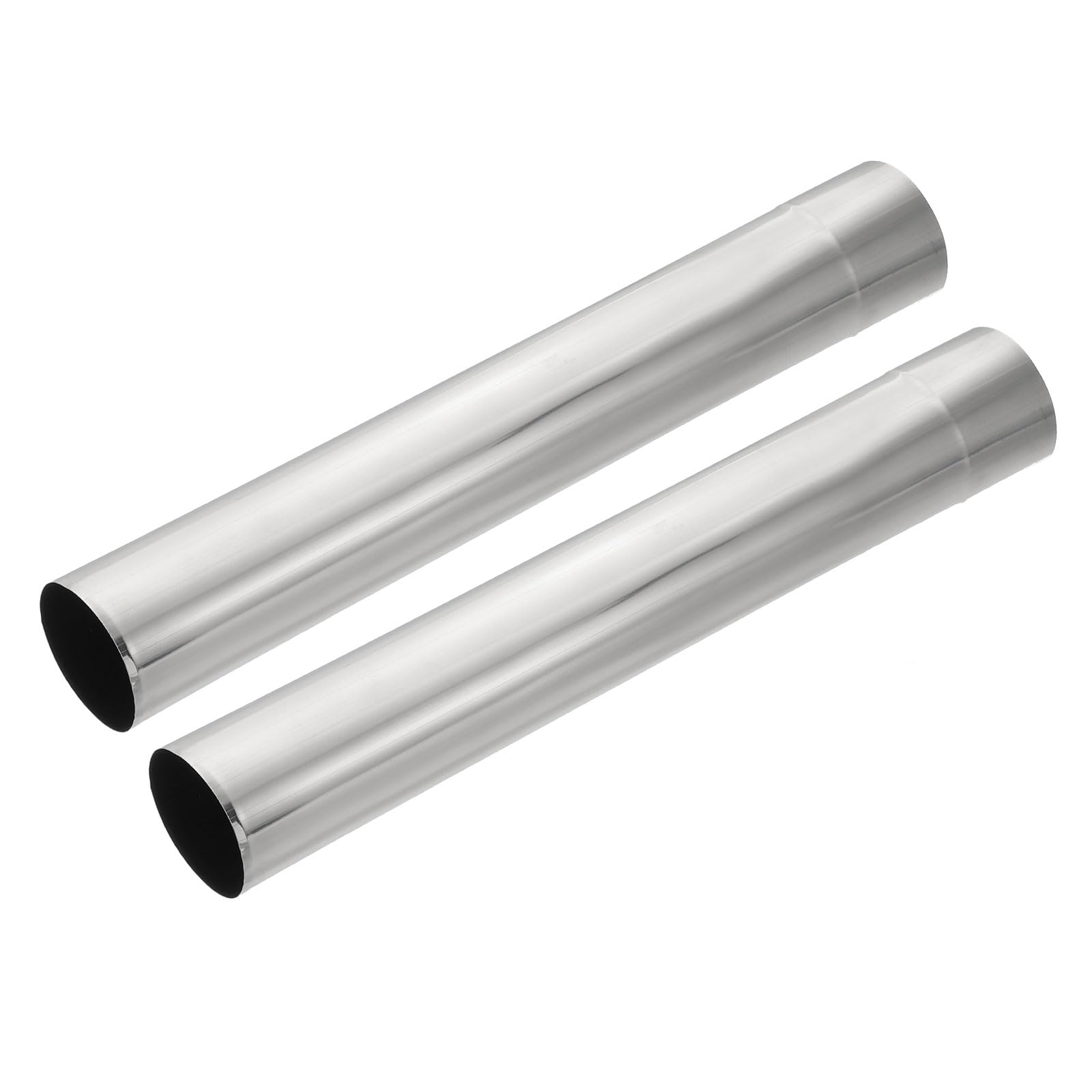 PATIKIL 2.36 Inch Stove Pipe, 2Pcs Stainless Steel Thickened Lengthen Straight Tent Stove Chimney Pipe Flue Extension for Camping Stove Vent Smoke Exhaust, 15.75 Inch Length
