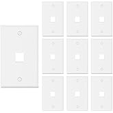 VCE 1 Port Keystone Wall Plate UL Listed 10-Pack, Single Gang Wall Plates for RJ45 Keystone Jack and Modular Inserts, White