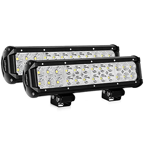 Nilight LED Light Bar 2PCS 12 Inch 72W Spot Flood Combo LED Off Road Lights Driving Lights Fog Lights Jeep Lights LED Work Light , 2 Years Warranty