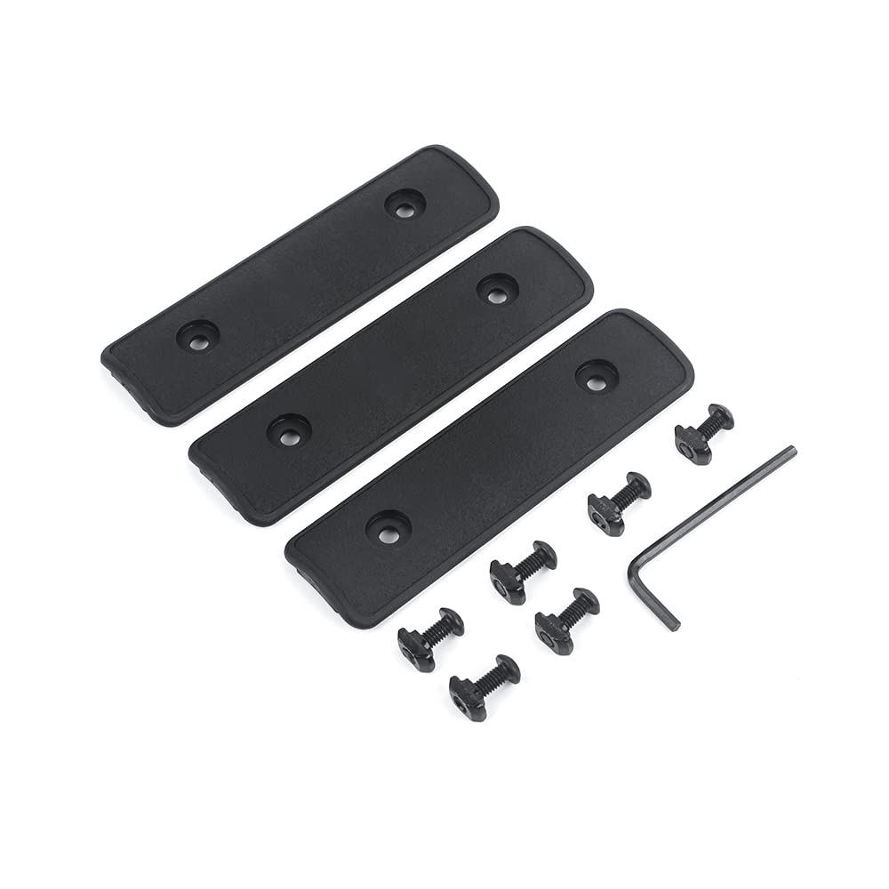 SBGJMY 3pcs Mlok Keymod Rail Panel Kit Nylon Handguard Protector Rail Cover for Mlok and Keymod Rail Handguard System (Black)