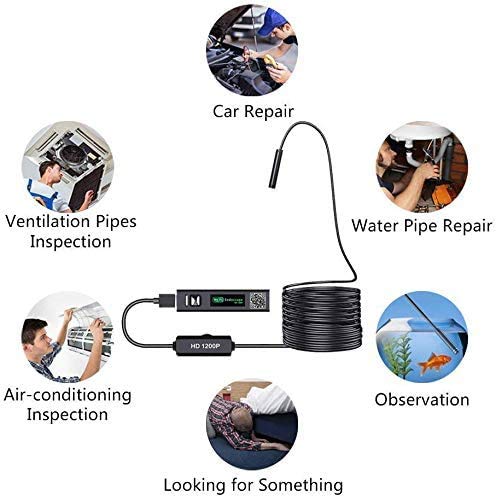 WiFi Endoskop, Kabelloses Inspektionskamera WiFi Endoskopkamera 1200P HD wasserdichte 10M Halbsteife Kabel Boreskope… – Bild 8