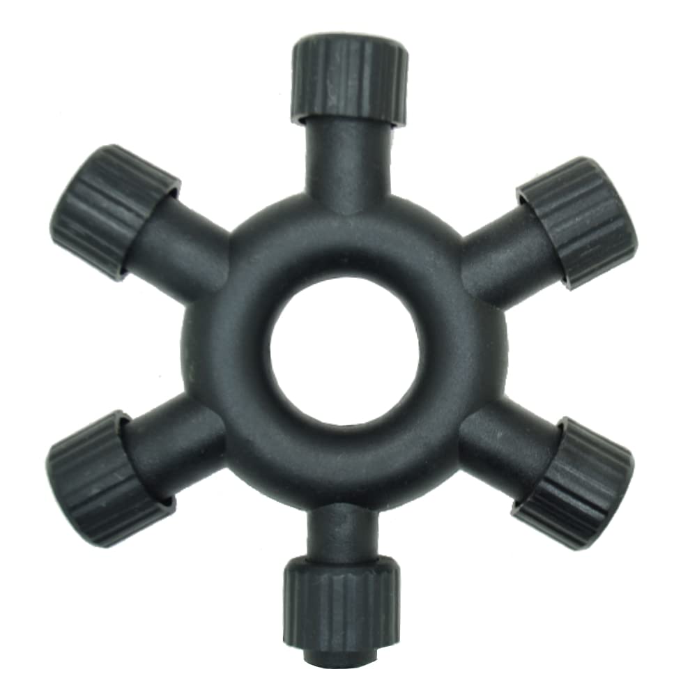 JnDee Waterproof Splitter Connector for Fairy Lights. Two Pins Works with Most Fairy Projectors, String, Net, and Icicle Lights (6-Way Splitter)