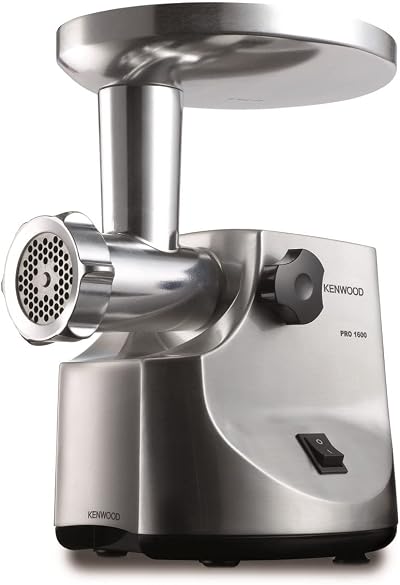Kenwood MG510 Meat Grinder 1600 W Silver with Sausage Kebbe Attachment