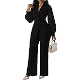 Kafiloe Women's Suits 2 Piece Set Dressy Long Sleeve Blazer Pants Suits Work Office Business Casual Outfits