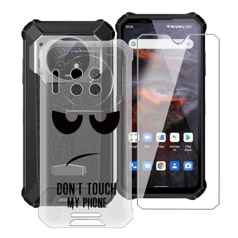 ZXLZKQ Case for Oukitel WP19 (6.67 Inch) + Tempered Glass, Transparent Shockproof and Anti-Scratch Soft Silicone TPU Case with Screen Protector for Oukitel WP19 - DUO5
