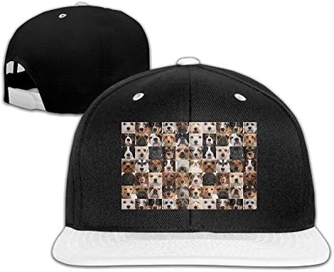 Floral Pet Mosiac Dog Hip Hop Flat Brim Cap Men Womens Baseball Hat Really Cool Adjustable Snapback Cool Plain Trucker Hats For Dance,Neo-Jazz,Street Jazz,Reggea