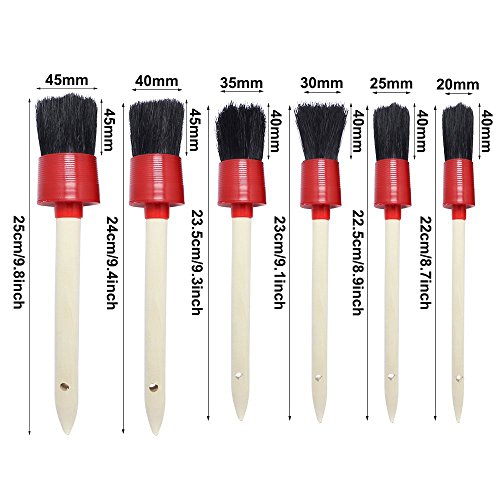 NKIPORU 12Pcs Car Cleaner Brush Set Including Natural Boar Hair Detail Brush Wire Detail Brush Air Conditioner Brush Wash Cloth for Cleaning Wheels Exterior Interior