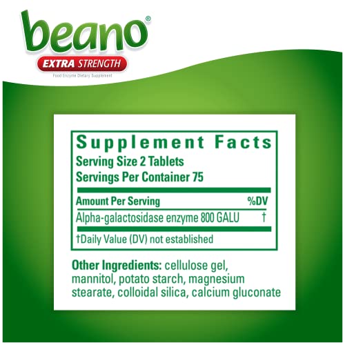Beano Extra Strength, Gas Prevention & Digestive Enzyme Supplement, 150