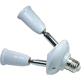 YCSSSD 2 in 1 E26/ E27 Light Socket Splitter Adapter, Standard Base LED Bulb Converter, 360 Degrees Adjustable 180 Degree Bendable Light Bulb Socket Outlet Adapter.