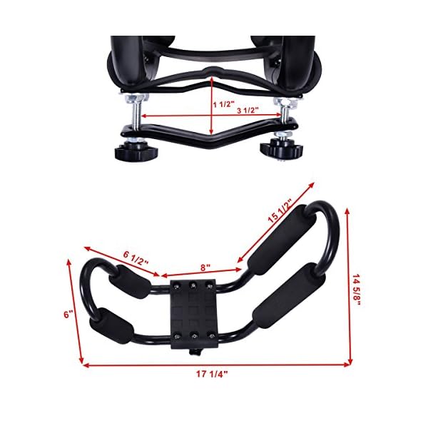 Goplus-2-Pair-Canoe-Boat-Kayak-Carrier-Car-SUV-Truck-Roof-Top-Mount-J-Cross-Bar