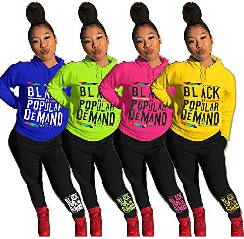 Women Casual 2 Piece Sets - Sexy Outfits with Hoodies Long Pant Jumpsuits Rose Red 2XL