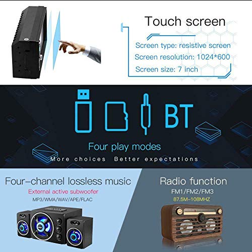 7'' Double DIN Android 8.1 MP5 Car Multimedia Player GPS Navigator Steering Wheel Control FM/AM Radio WiFi Bluetooth Hand-Free Calls Dual USB Fast Charging HD Rear View Camera Mirror Link - Thumbnail 5