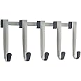 Umbra Schnook Steel Over-the-Door Multi-Hook, 5-Hook, Nickel/Black
