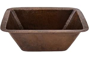 Premier Copper Products BRECDB2 17-Inch Rectangle Copper Bar Sink with 2-Inch Drain Size, Oil Rubbed Bronze