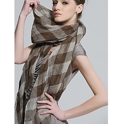 ZORJAR 100% Linen Checks Long Sarong Wrap Beach Cover Up Large Scarf Scarves Wrap 76"x35" ZORJAR 100% Linen Checks Long Sarong Wrap Beach Cover Up Large Scarf Scarves Wrap 76"x35"