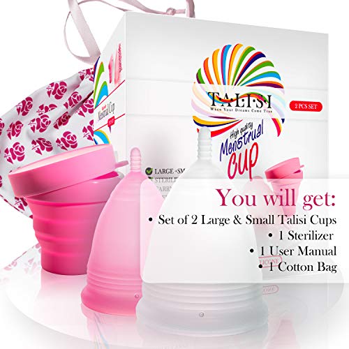 3 Reusable+Menstrual+Collapsible+Silicone+Sterilizing