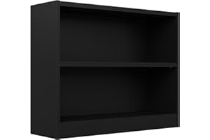 BUSH BUSINESS FURNITURE Bush Furniture Universal Bookcase, Low Storage and Display Bookshelf for Home Office or Living Room Organization, 2 Shelf, Black