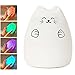 Lafedy LED Night Light Kitty Cute Multicolor Silicone Soft Baby Light,Portable USB Rechargeable Sensitive Tap Control GIFT Night Lamp for Baby Kids Girl(Rich cat)