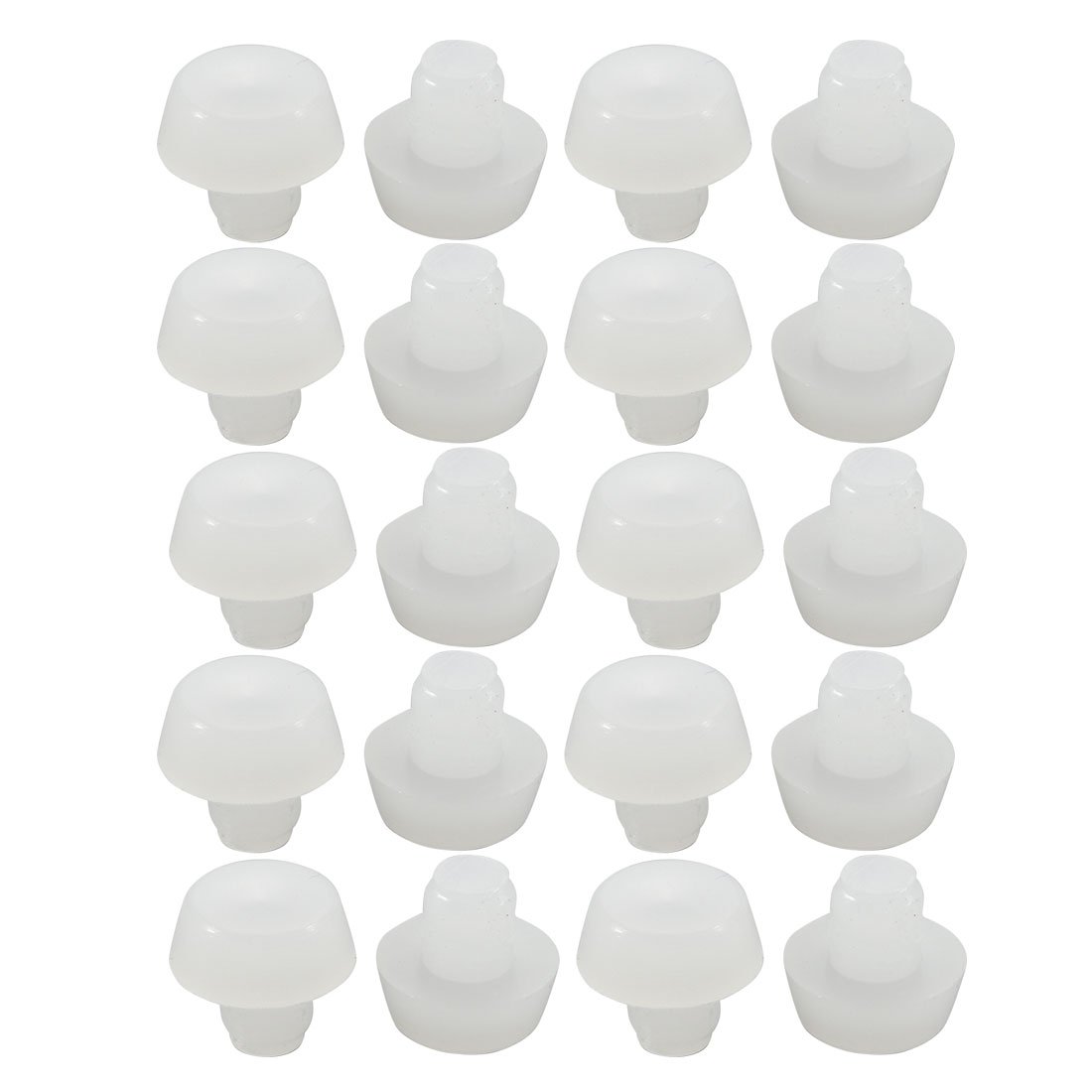 sourcing map 20pcs 6mm White Rubber Round Plug Chair Table Furniture Leg Cap Covers Protector