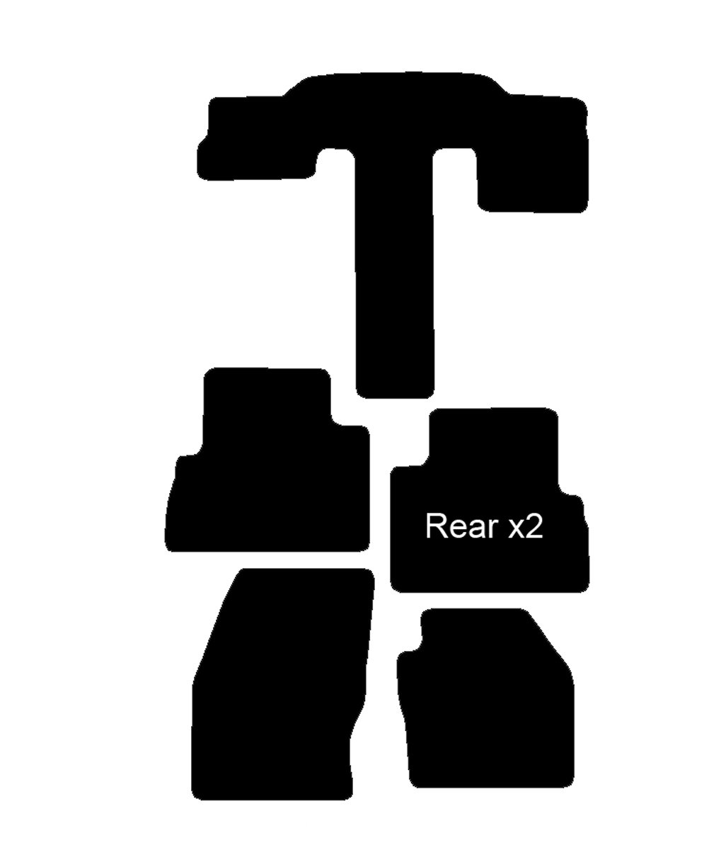 Sakura Mat Set Ford Grand C-Max Carpet with Rubber Heelpad 2010-2016 - Black