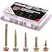 Hilitchi #10 Hex Washer Head Self Drilling Sheet Metal Tek Screws Assortment Kit Set with Drill Point, Self Driller, Zinc Plated Carbon Steel - 160 Pieces