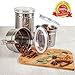 Home Intuition Round Stainless Steel Airtight Canister Set with Clear Acrylic Lid and Locking Clamp, Set of 4