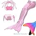 DOTOFIN Mermaid Tails, Swimsuit with Fin, Swimming Costume, Swimwear with Monofin, Girls Swimmable Mermaid Tail Swimsuit