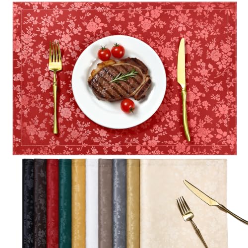 Smiry Rectangle Place Mats, Waterproof Heavy Duty Vinyl Placemats 8 Pack at Amazon