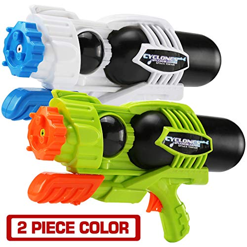 2 Pack Super Water Gun(No Leaking), Shoot Up to 40 Ft, High Capacity Water Soaker Blaster Squirt Toy for Swimming Pool Party Sand Beach Game Outdoor Summer Fight Activity for Child Kid boy and Girl