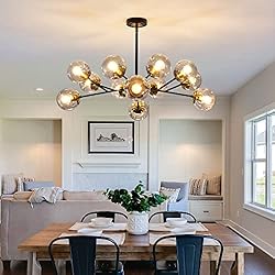 SZXYKEJI 12-Light Glass Chandelier，Large