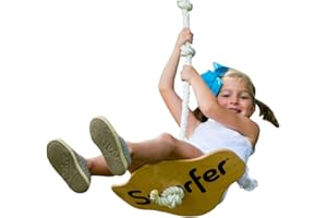 Swurfer Tree Swing, Swing Sets for Backyard, Outdoor Swing - Swingset Outdoor for Kids, Easy Installation, Maple Wood Swing, Heavy Duty Braided Rope, Weather Resistant, Outdoor Playset, Up to 150lbs