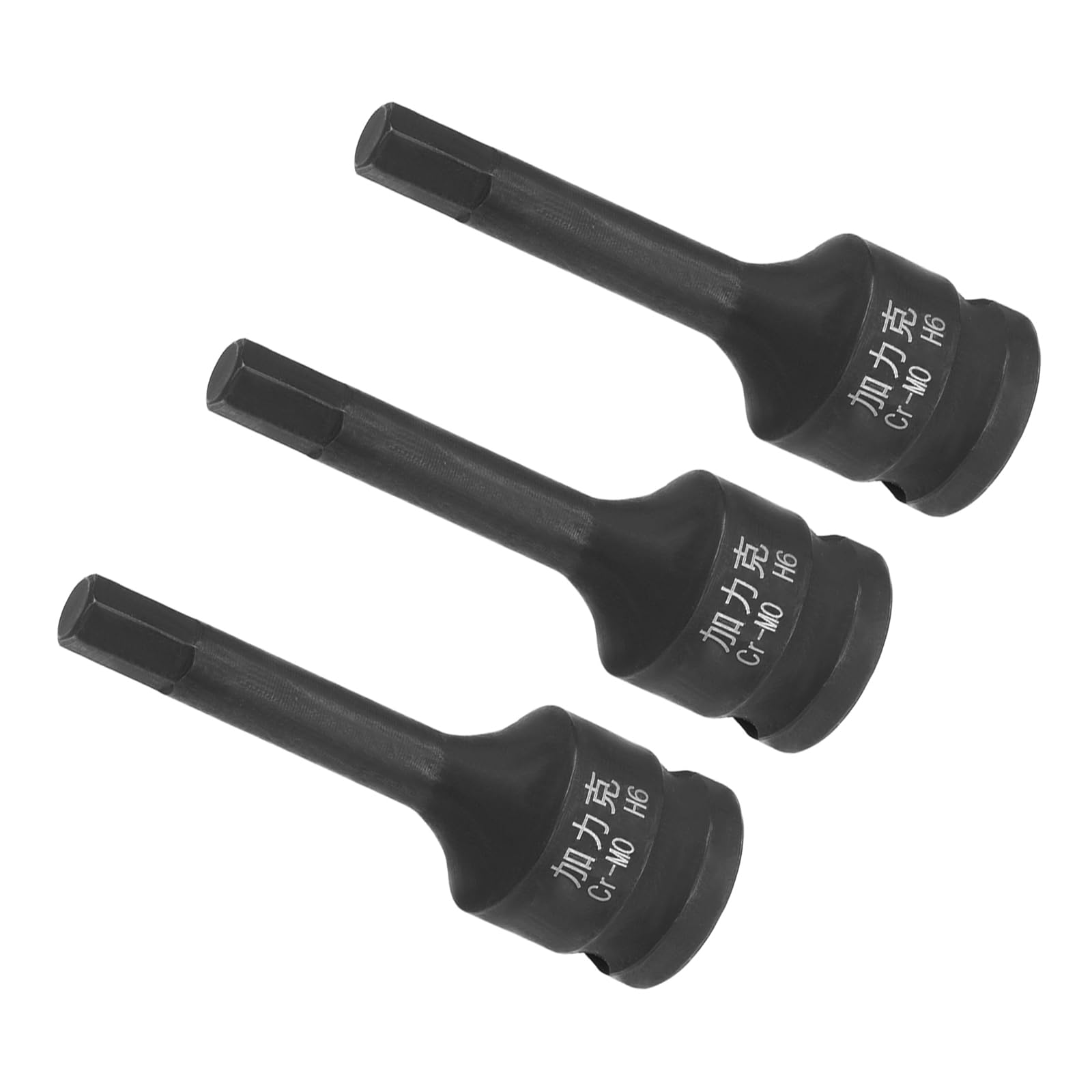 CoCud Impact Hex Bit Socket, H6 Bit 3/8" Drive, Metric Lengthen Screwdriver Socket Adapter - (Applications: for Torque Wrench), 3-Pieces