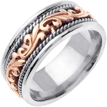 18k Two-tone Gold Braided Celtic Wedding Ring Band