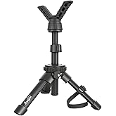HUNTPAL Rfie Rest Bench Stand Shooting Stick Tripod Gun Rest for Range Table Shooting Target Practice, Portable Adjustable Height Compact Aluminum Construction Shooting Support