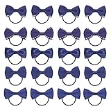 KOONY Baby Girls Bow Hair Tie Elastic Rubber Bands Ponytail Holder Mini Hair Accessories 20pc/set (Navy)