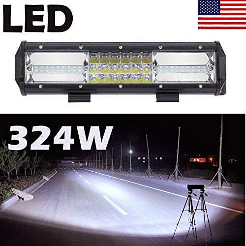 12 Inch 324W LED Light Bar Triple Row Flood Spot Combo Beam Led Driving Lamp Boat Lights Led Off Road Lights for Trucks - Thumbnail 7
