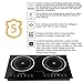 Trighteach Induction Cooktop, 2400W Double Countertop Burner(2 Separate Heating Zones) with Digital Sensor and Kids Safety Lock, 8 Temperature Levels Suitable for Cast Iron Cookware