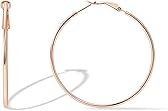 PAVOI 14K Gold Plated 925 Sterling Silver Post Hoops | Large Hoops Earring | Lightwight Gold Hoop Earrings for Women
