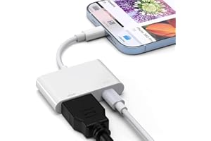 Lighting to HDMI Adapter for iPhone, 1080P Digital AV Adapter with Lighting Charging Port Compatible for iPhone and iPad Mode