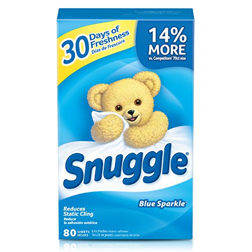 Snuggle Fabric Softener Dryer Sheets, Blue Sparkle, 80 Count