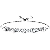 BHUBREA 5CT Moissanite Bracelet for Women 925 Sterling Silver D Color VVS1 Clarity Oval Moissanite Bracelet White Gold Plated Jewelry for Her Wife Mom