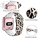 Wepro Silicone Floral Bands Compatible with Fitbit Versa, Versa 2 and Versa Lite SE SmartWatch for Women Men, Large, Fadeless Pattern Replacement Band Strap Accessories Wristbands, Classical Leopard