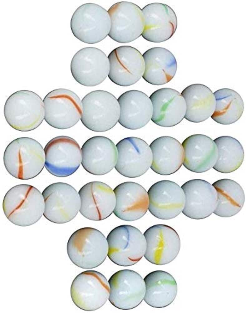 ARSUK Cat's Eye Marbles, Glass Marbles, Comes in a Bag, Protection Against Damage, Sports Toys & Outdoor Games (160-170 Pcs Milky Marble)